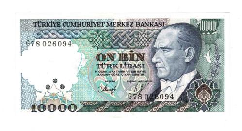 7.Emisyon 3.Tertip 10.000 Türk Lirası Seri G78 - ÇİL TCK10287
