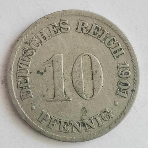 ALMANYA  1901 D   10  PFENNIG