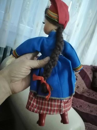 ESKİ SSCB RUS OYUNCAK BEBEK, EKLEMLER İÇTEN LASTİKLİ ETİKETLİ PLASTİK KİRPİKLİ ÇOK GÜZEL KUSURSUZ boy 32 cm