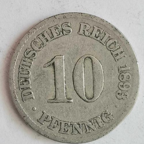 ALMANYA  1893 J    10    PFENNIG