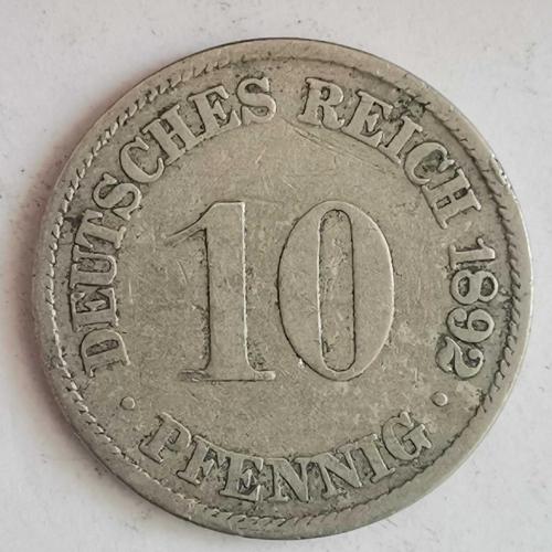 ALMANYA  1892 A    10    PFENNIG