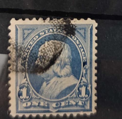 ABD 1894 Benjamin Franklin_ damgalı pul