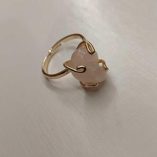 Pembe Kuvars Doğal Taşlı Yüzük