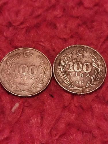 100 Lira 1987 2 adet