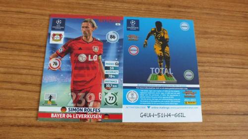 Panini Champions League 2014-15 Simon Rolfes Key Player Kart No:312