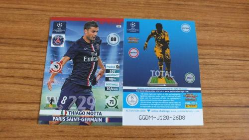 Panini Champions League 2014-15 Thiago Motta Key Player Kart No:321