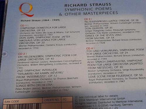 QUADROMANIA RICHARD STRAUSS SYMPHONIC POEMS MÜZİK CD  ( 4 CD )