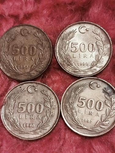 500 Lira 90 91 yılı 4 adet