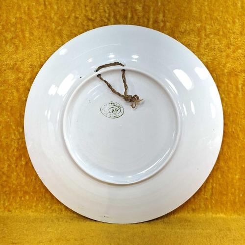 VINTAGE EL BOYAMA ATİNA PARTHENON TAPINAĞI TEMALI SERAMİK TABAK ÇAP 26 cm