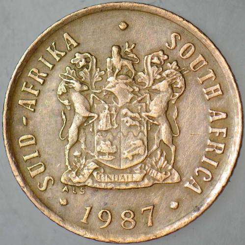 GÜNEY AFRİKA 1 CENT 1987.