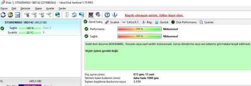 Seagate 500 GB 3.5” SATA Hard Disk (Sağlık 100 , 7200RPM ile hızlı , Sorunsuz , İkinci El)