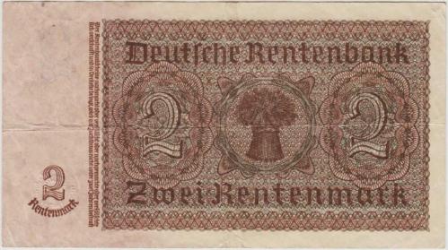 ALMANYA 2 RENTENMARK 1937 NAZİ DÖNEMİ. ÇOK TEMİZ.