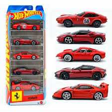 2026 Ferrari Series Lisanslı Hot Wheels 1/64 Ölçek 7 cm  Diecast 5 Li Araç Seti