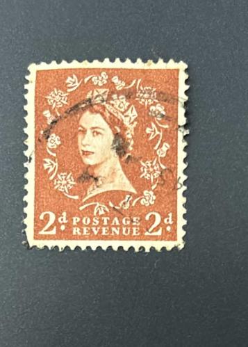 İngiltere Pulu - England Stamp - Postadan Geçmiş Pul Filateli - DAMGALI  - KRALİÇE II. ELIZABETH TEMALI PUL, 2 PARA - YABANCI PULLAR - NOSTALJİK DOĞUM GÜNÜ HEDİYESİ