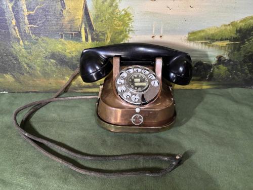 1950 Ler Bakır Gövdeli Rtt Belçika Üretimi Antika Telefon Yaklaşık 3 Kg Ağırlığında