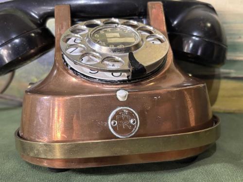 1950 Ler Bakır Gövdeli Rtt Belçika Üretimi Antika Telefon Yaklaşık 3 Kg Ağırlığında