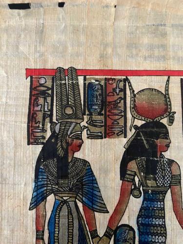 Isis ve Nefertari Temalı Papirüs Tablo