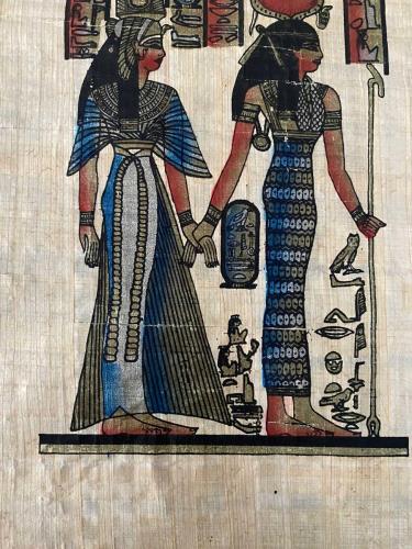 Isis ve Nefertari Temalı Papirüs Tablo