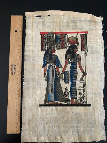 Isis ve Nefertari Temalı Papirüs Tablo
