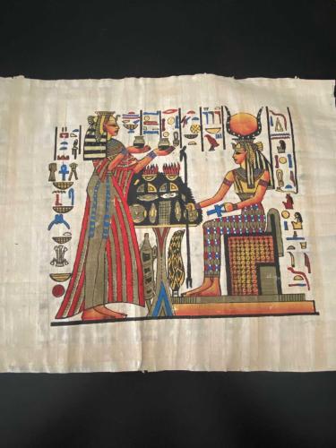 Kraliçe Nefertari ve Tanrıça Isis Temalı Papirüs Tablo