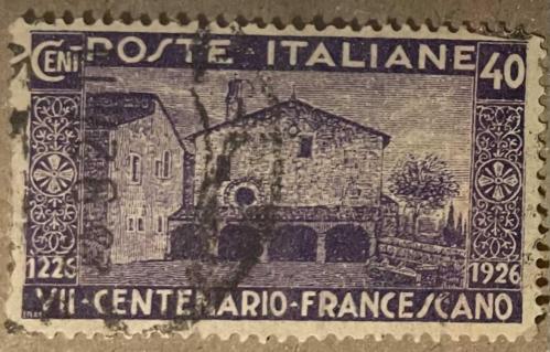 1926.ASSİSİLİ  AZİZ FRANCİS ÖLÜMÜNÜN.700. YILI..İTALYA TEK  PUL.DAMGALI