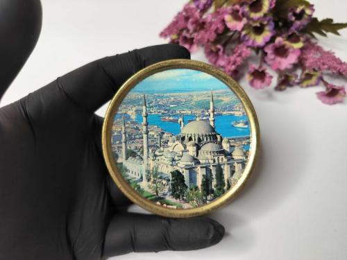 Süleymaniye Cami Mini Tabak - Dekor - Bardak Altı  - İstanbul Temalı Hediyelik Dekor - 007