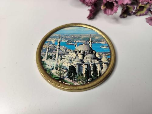 Süleymaniye Cami Mini Tabak - Dekor - Bardak Altı  - İstanbul Temalı Hediyelik Dekor - 007