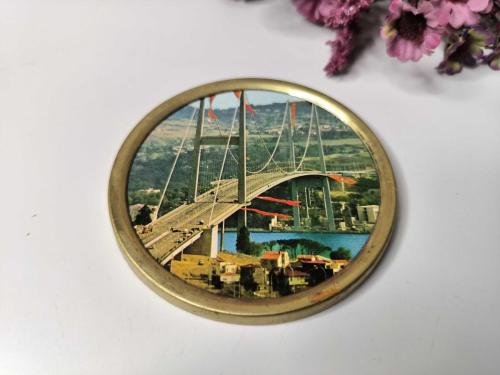 Boğaz Köprüsü Mini Tabak - Boğaz Manzara Dekor - Bardak Altı  - İstanbul Temalı Hediyelik Dekor - 0111