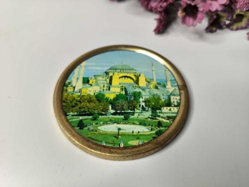Aya Sofya Cami - Müze Mini Tabak - Manzara Dekor - Bardak Altı  - İstanbul Temalı Hediyelik Dekor - 77