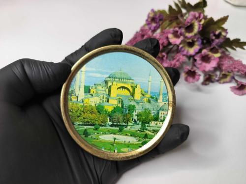 Aya Sofya Cami - Müze Mini Tabak - Manzara Dekor - Bardak Altı  - İstanbul Temalı Hediyelik Dekor - 77