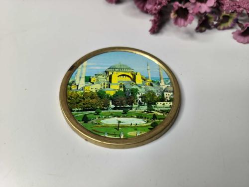 Aya Sofya Cami - Müze Mini Tabak - Manzara Dekor - Bardak Altı  - İstanbul Temalı Hediyelik Dekor - 33