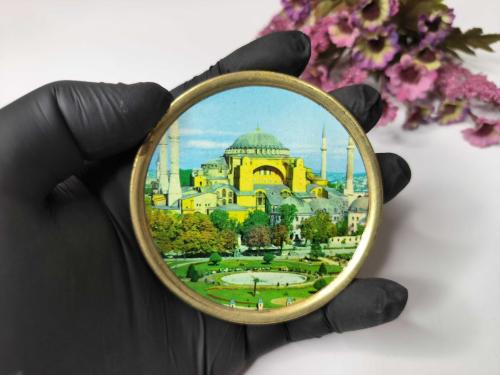 Aya Sofya Cami - Müze Mini Tabak - Manzara Dekor - Bardak Altı  - İstanbul Temalı Hediyelik Dekor - 33
