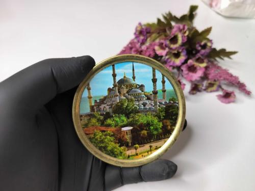 Sultanahmet Camii Mini Tabak - Manzara Dekor - Bardak Altı  - İstanbul Temalı Hediyelik Dekor - 00123