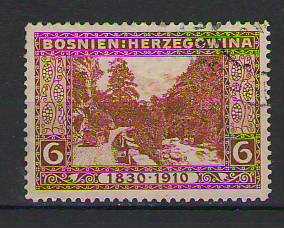 1910 Bosna-Hersek Avusturya-Macaristan Dönemi 6 Heller Damgalı Klasik Pul