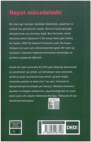 Zor Şeyler Hakkında Her Şey: Kimsenin Söz Etmediği Start-Up Sırları