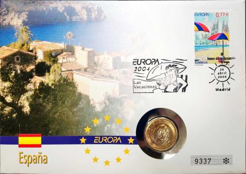 İspanya 1 Euro 2003 ÇİL, Pullu Damgalı İlk Gün Zarfı (318)