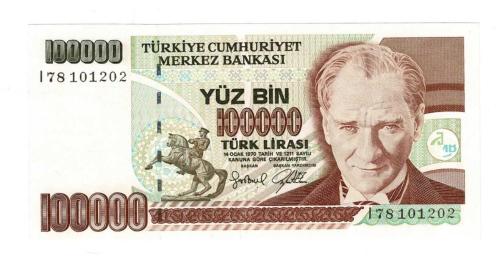 7.Emisyon 3.Tertip 100.000 Türk Lirası Seri I78 - ÇİL TCK10305