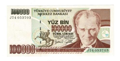 7.Emisyon 3.Tertip 100.000 Türk Lirası Seri J74 - ÇİL TCK10310