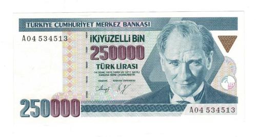 7.Emisyon 1.Tertip 250.000 Türk Lirası Seri A04 - ÇİL TCK10313