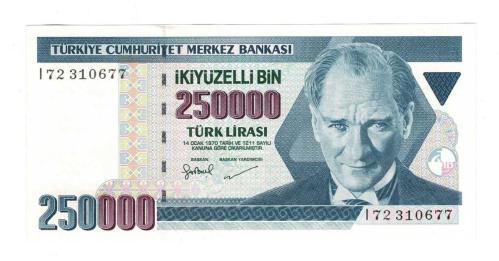 7.Emisyon 3.Tertip 250.000 Türk Lirası Seri I72 - ÇİL TCK10315