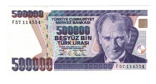 7.Emisyon 3.Tertip 500.000 Türk Lirası Seri F57 - ÇİL TCK10319