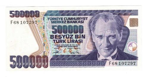 7.Emisyon 3.Tertip 500.000 Türk Lirası Seri F68 - ÇİL TCK10320