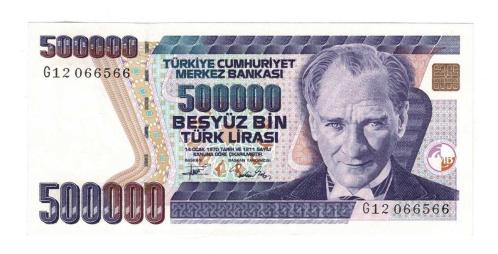 7.Emisyon 3.Tertip 500.000 Türk Lirası Seri G12 066566 - ÇİL TCK10321