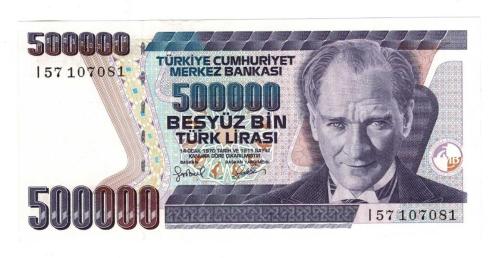 7.Emisyon 4.Tertip 500.000 Türk Lirası Seri I57 - ÇİL TCK10325