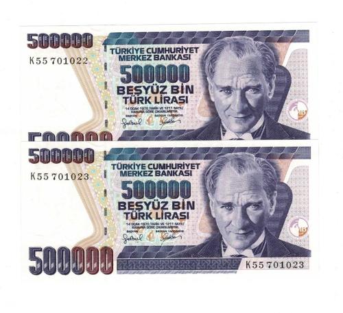 7.Emisyon 4.Tertip 500.000 Türk Lirası *Seri Takipli K55*- ÇİL TCK10330