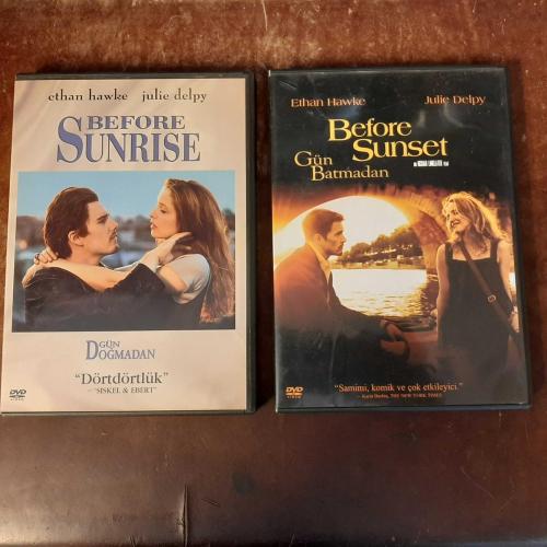 BEFORE SUNSET - GÜN BATMADAN VE BEFORE SUNRISE - GÜN DOĞMADAN - 2 DVD FİLM  - ORJINAL BANDROLLU - DVD