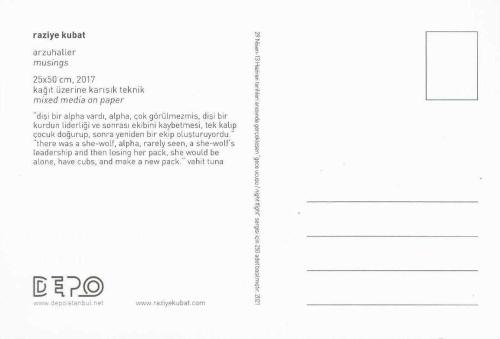 Arzuhaller / Musings Raziye Kubat 29 Nisan 13 Haziran 2021 Gece Uçuşu / Night Flight Sergisi Kartı
