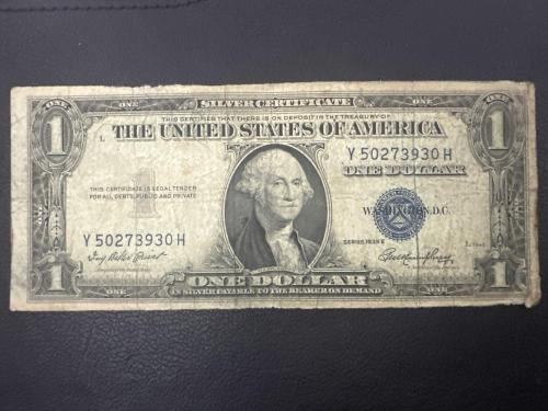 ABD 1 Dolar 1935 E. Mavi Mühür (Gümüş Sertifikası). Kulakta Kopuk Var. Detay Bilgi Ürün Açıklamasındadır.
