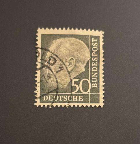 Almanya Pulu - Germany Stamp - Postadan Geçmiş Pul Filateli - DAMGALI - DR. THEODOR HEUSS TEMALI PUL , 50 PARA - YABANCI PULLAR, NOSTALJİK DOĞUM GÜNÜ HEDİYESİ