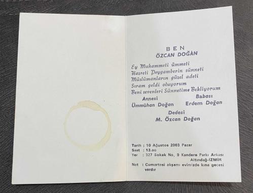 Hadis-i Şerif Yazılı Sünnet Görseli Eski Tebrik Kartı
